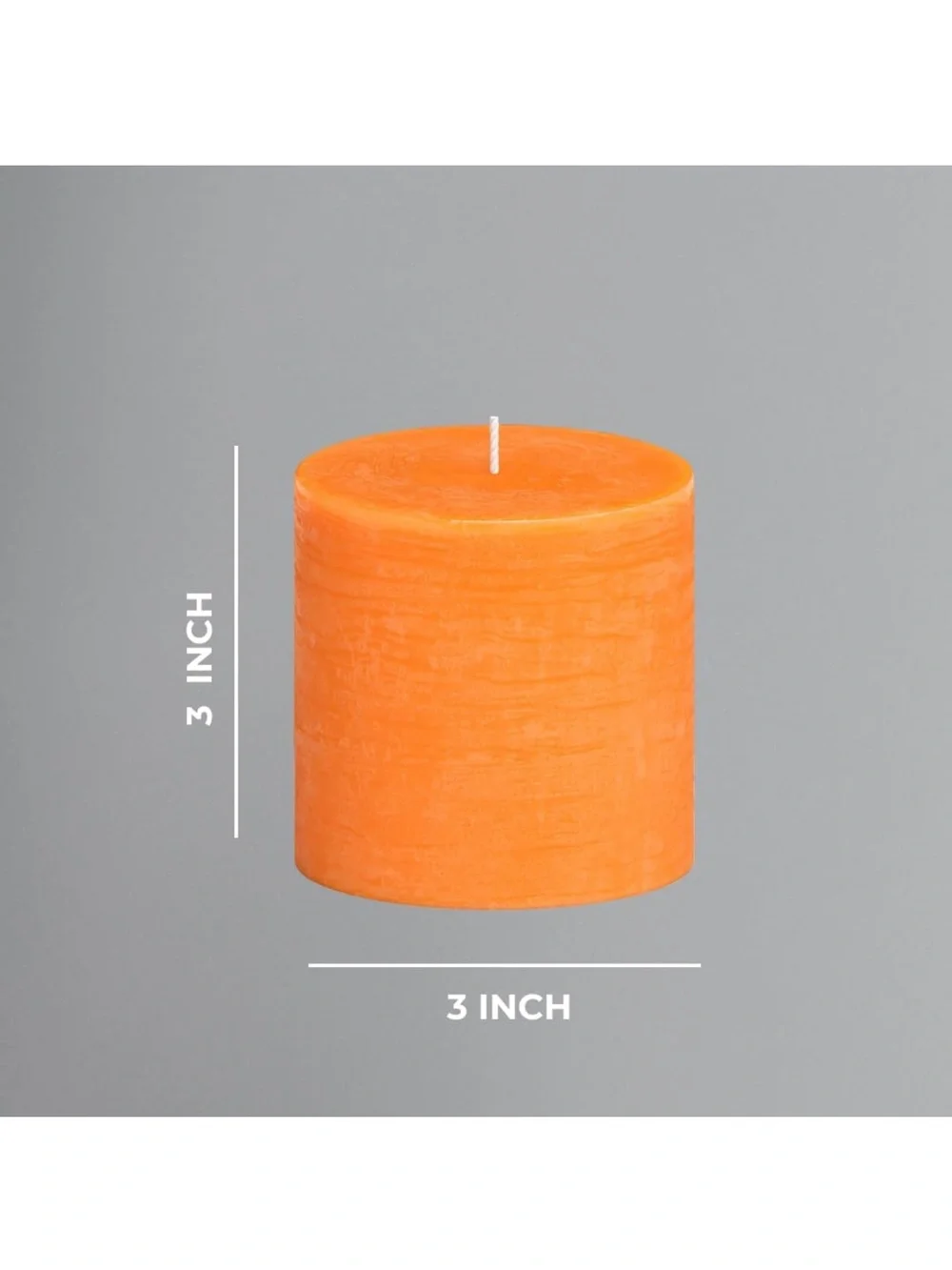 Set of 3 Orange Pillar Candles - Unscented Decorative Candles 3x3”